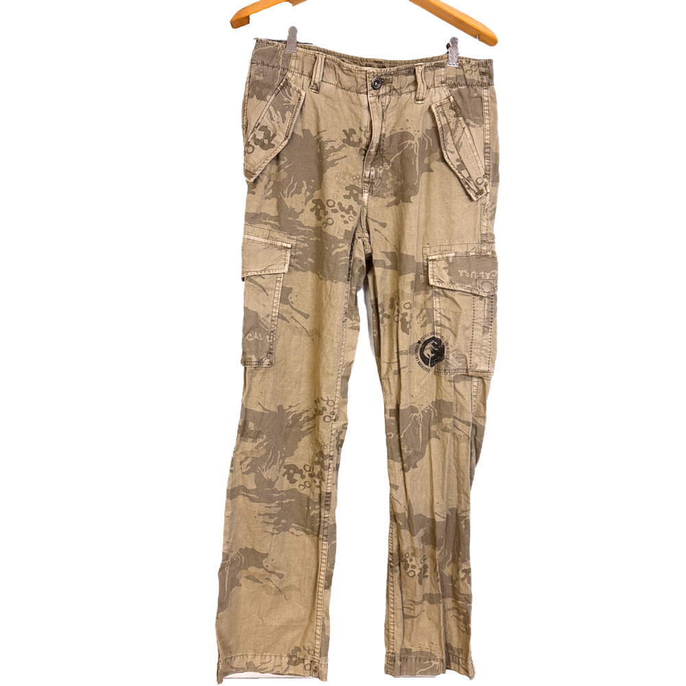 Vtg Z Brand Camo Cargo Pants 31 31x33 Baggy Y2K Army Utility Casual Cotton